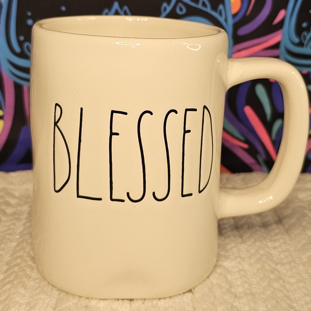 Rae Dunn Cream 'Blessed' Mug